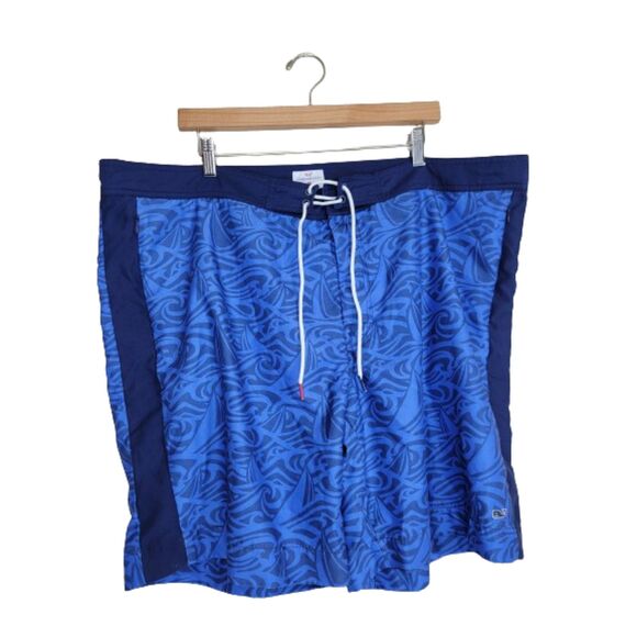 Vineyard Vines Zip Pockets Men's Blue Swimming Shorts - XXL - Picture 1 of 7